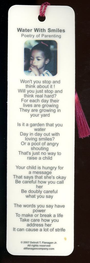 Water With Smiles - Poetry of Parenting Bookmark