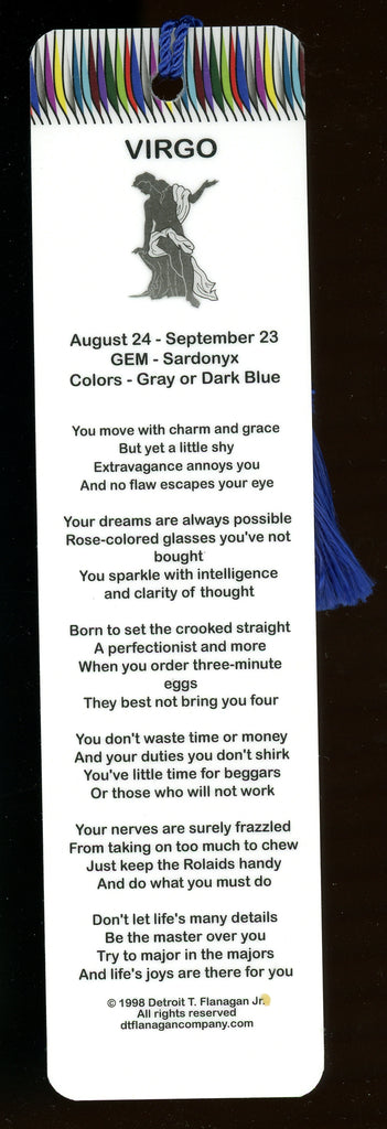 Virgo Poem Bookmark