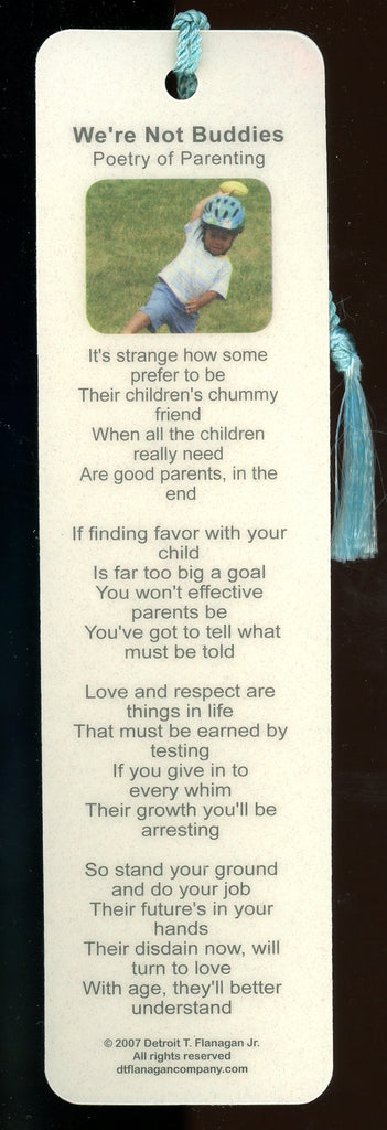 We're Not Buddies - Parenting Poem Bookmark